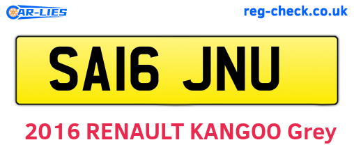 SA16JNU are the vehicle registration plates.
