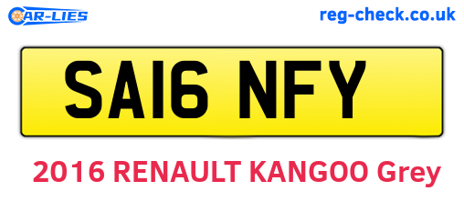 SA16NFY are the vehicle registration plates.