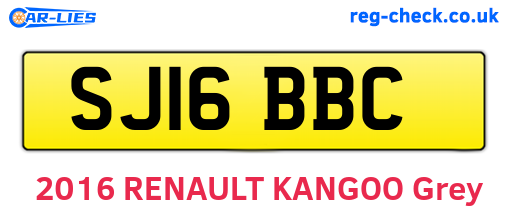 SJ16BBC are the vehicle registration plates.
