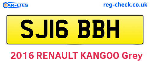 SJ16BBH are the vehicle registration plates.