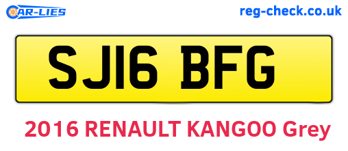 SJ16BFG are the vehicle registration plates.