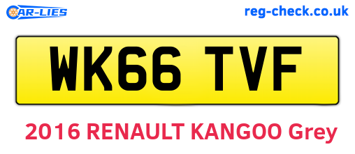 WK66TVF are the vehicle registration plates.
