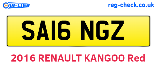 SA16NGZ are the vehicle registration plates.