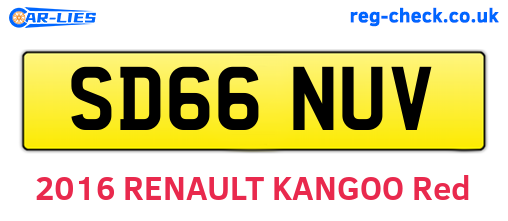 SD66NUV are the vehicle registration plates.