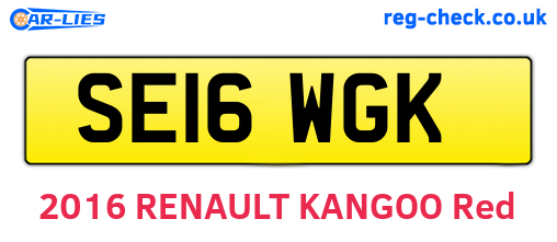 SE16WGK are the vehicle registration plates.