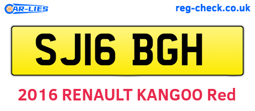 SJ16BGH are the vehicle registration plates.