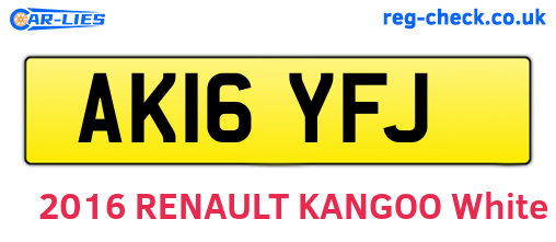 AK16YFJ are the vehicle registration plates.