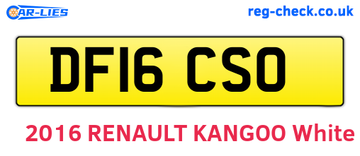 DF16CSO are the vehicle registration plates.