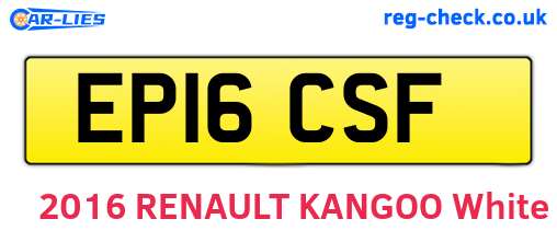 EP16CSF are the vehicle registration plates.