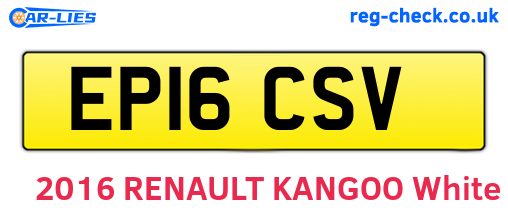 EP16CSV are the vehicle registration plates.