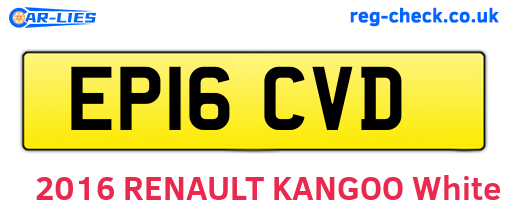 EP16CVD are the vehicle registration plates.