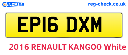 EP16DXM are the vehicle registration plates.