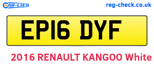 EP16DYF are the vehicle registration plates.