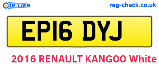 EP16DYJ are the vehicle registration plates.