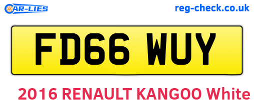 FD66WUY are the vehicle registration plates.