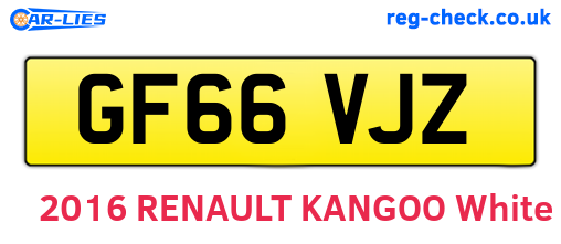GF66VJZ are the vehicle registration plates.