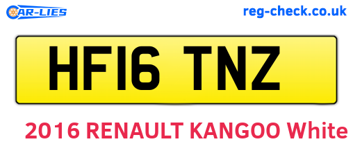 HF16TNZ are the vehicle registration plates.
