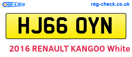 HJ66OYN are the vehicle registration plates.