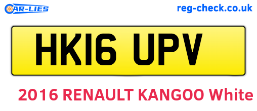HK16UPV are the vehicle registration plates.