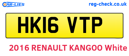 HK16VTP are the vehicle registration plates.