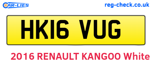 HK16VUG are the vehicle registration plates.
