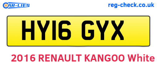 HY16GYX are the vehicle registration plates.