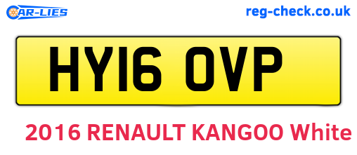 HY16OVP are the vehicle registration plates.