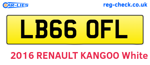 LB66OFL are the vehicle registration plates.