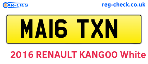 MA16TXN are the vehicle registration plates.
