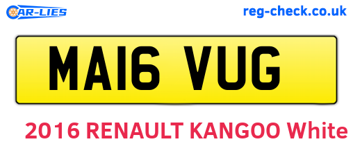 MA16VUG are the vehicle registration plates.