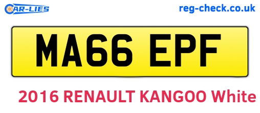 MA66EPF are the vehicle registration plates.