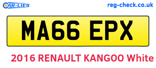 MA66EPX are the vehicle registration plates.