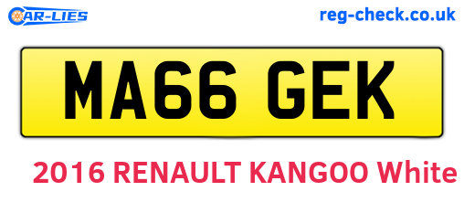 MA66GEK are the vehicle registration plates.