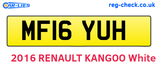MF16YUH are the vehicle registration plates.