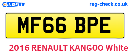 MF66BPE are the vehicle registration plates.