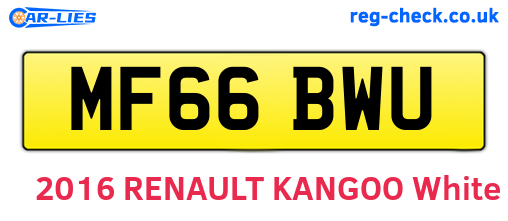 MF66BWU are the vehicle registration plates.