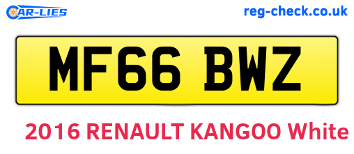 MF66BWZ are the vehicle registration plates.