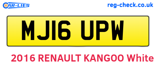 MJ16UPW are the vehicle registration plates.