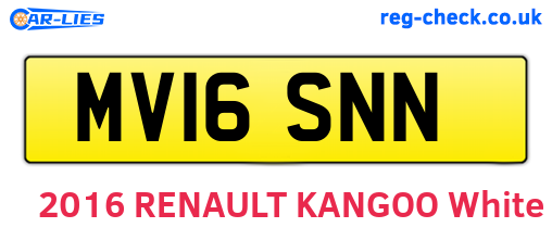 MV16SNN are the vehicle registration plates.