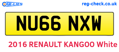 NU66NXW are the vehicle registration plates.