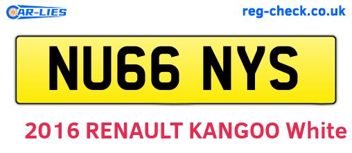 NU66NYS are the vehicle registration plates.