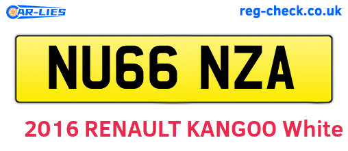 NU66NZA are the vehicle registration plates.