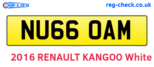 NU66OAM are the vehicle registration plates.