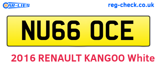 NU66OCE are the vehicle registration plates.