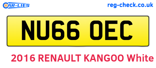 NU66OEC are the vehicle registration plates.