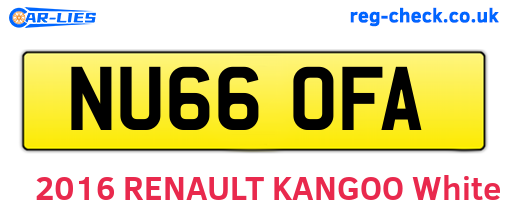 NU66OFA are the vehicle registration plates.