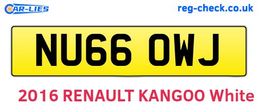 NU66OWJ are the vehicle registration plates.