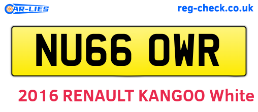 NU66OWR are the vehicle registration plates.