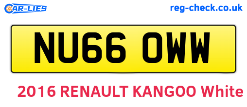 NU66OWW are the vehicle registration plates.