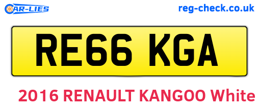 RE66KGA are the vehicle registration plates.